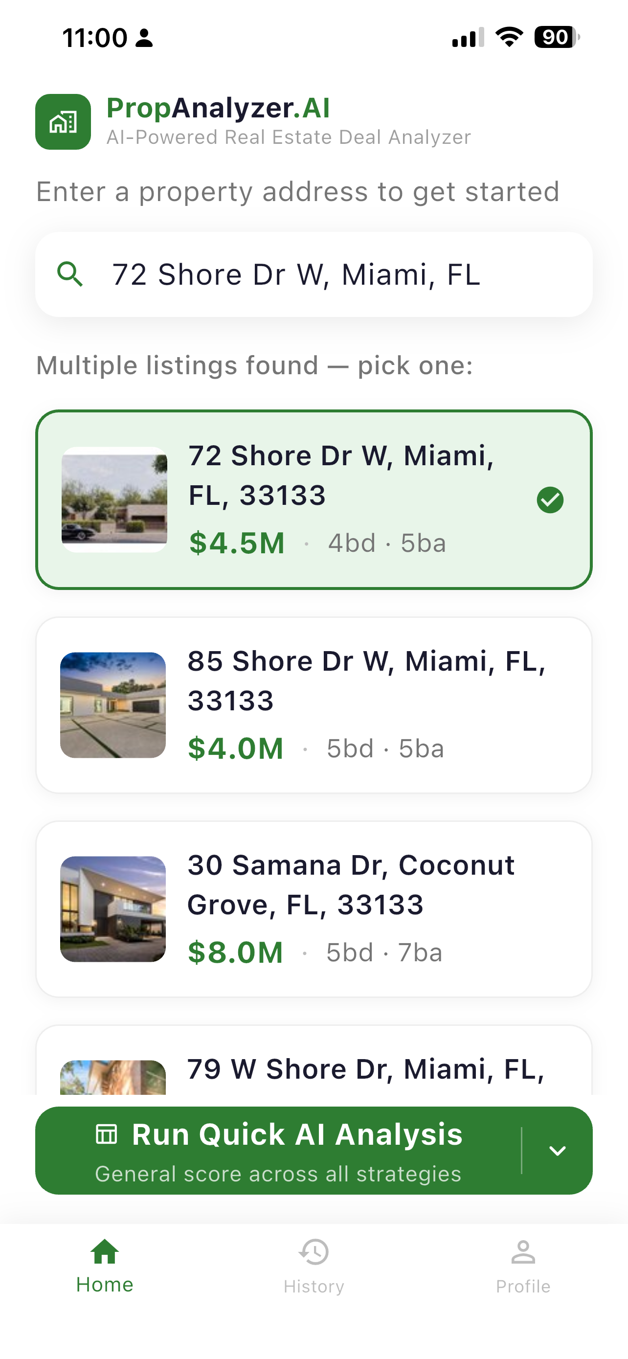 Pick a listing